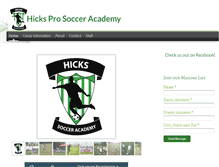 Tablet Screenshot of hicksprosoccer.com